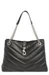 Rebecca Minkoff Edie Quilted Calfskin Leather Tote In Black
