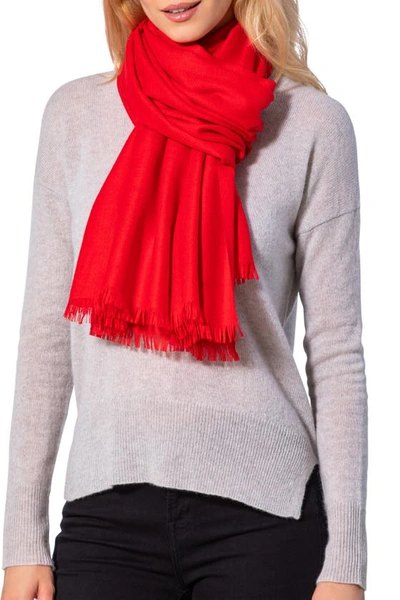 Amicale Solid Pashmina Scarf In Red