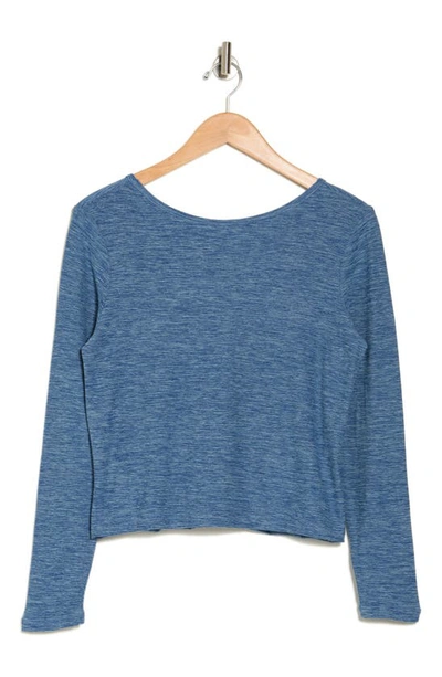 Kyodan Long Sleeve Moss Jersey Top In Denim Heather