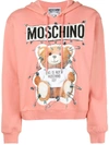 Moschino Safety Pin Teddy Bear Hoodie In 1147c