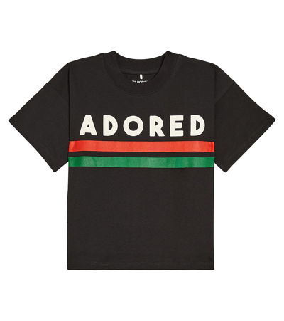 Mini Rodini Kids' Adored Cotton Jersey T-shirt In Black