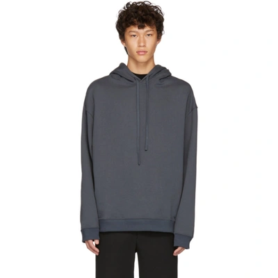 Raf Simons Printed Cotton-jersey Hooded Sweatshirt In Grey