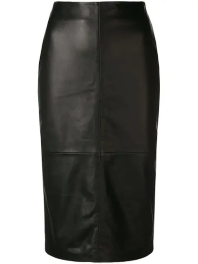 P.a.r.o.s.h Midi Pencil Skirt In Black