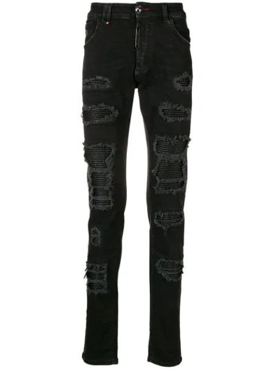 Philipp Plein Snatch Skinny Biker Jeans - Black