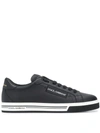 Dolce & Gabbana Roma Sneakers In Printed Nappa Calfskin In Black