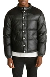 Hudson Faux Leather Puffer Jacket In Black