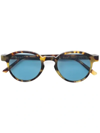 Retrosuperfuture Andy Warhol The Iconic Series Sunglasses In Cheetah In Havana,blue