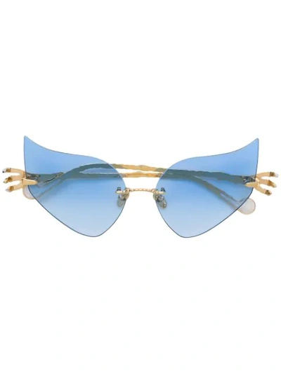 Anna-karin Karlsson The Claw And The Nest Cat Eye Sunglasses In Metallic
