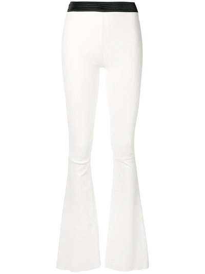 Drome Leather Flared Trousers In White
