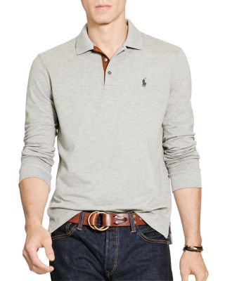 Polo Ralph Lauren Stretch Mesh Long Sleeves Classic Fit Polo Shirt In ...