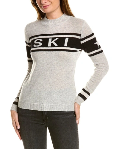 Hannah Rose Ski Mock Neck Cashmere Pullover In Grey