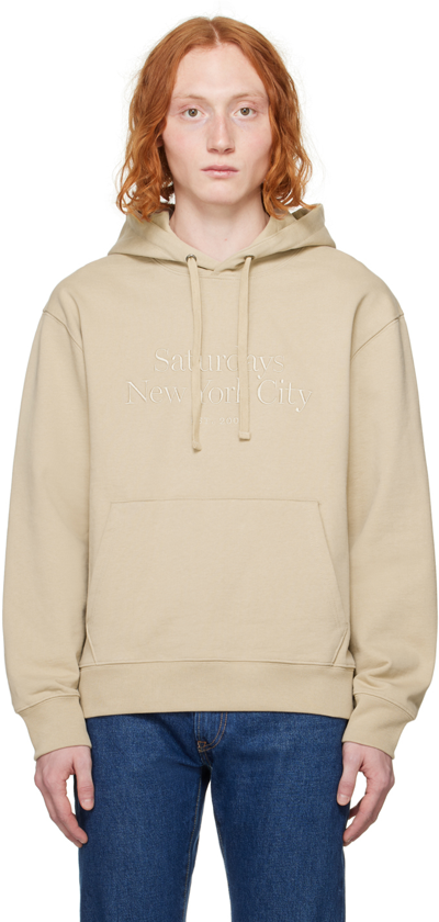 Saturdays Surf Nyc Ditch Miller Standard Hoodie In Beige