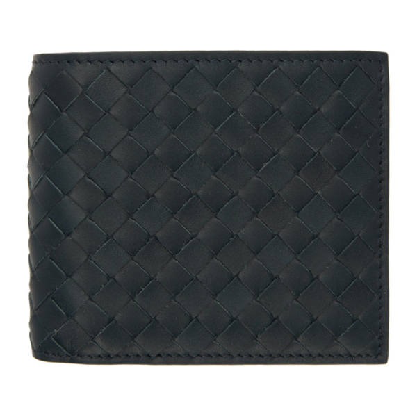 Bottega Veneta Black Intrecciato Bifold Wallet In Tourmaline | ModeSens