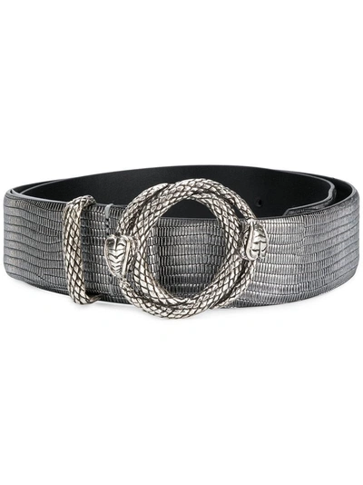 Just Cavalli Embossed Snake Buckle Belt