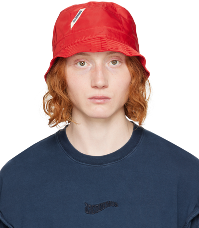 Jacquemus Red Le Chouchou 'le Bob Ovalie' Bucket Hat In 470 Red