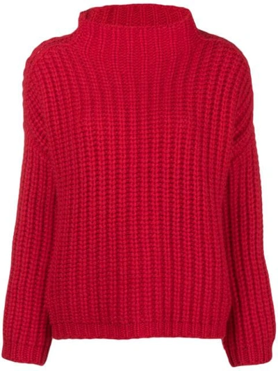 Incentive! Cashmere Chunky Knit Jumper - Red