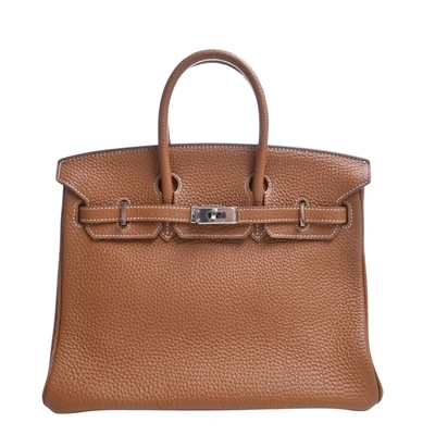 Hermes Hermès Birkin 25 Brown Leather Handbag ()