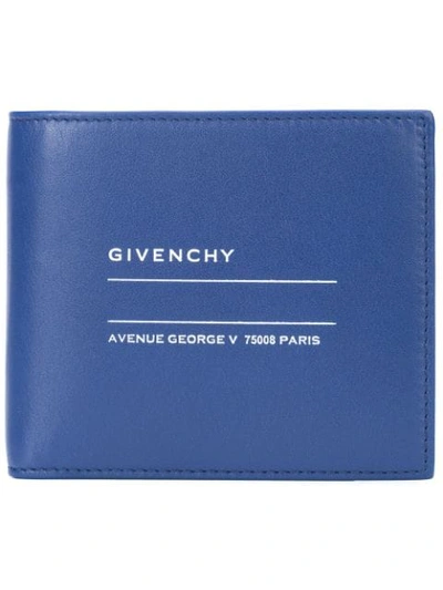 Givenchy Printed Logo Wallet In Blue