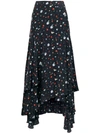 Ganni Nolana Silk Wrap Skirt In Black