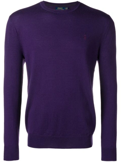 Polo Ralph Lauren Logo Fitted Sweater - Purple