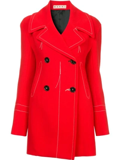 Marni Distressed Style Jacket In Red