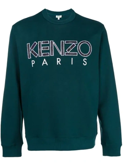 Kenzo Embroidered Logo Sweater In Sapin