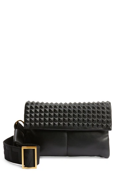 Allsaints Ezra Stud Leather Crossbody Bag In Black