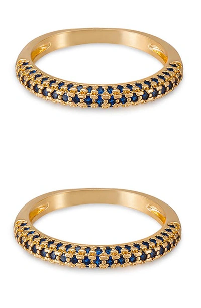 Ettika Simple Sparkle Set Of 2 Rings In Sapphire