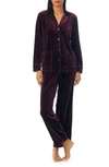 Lauren Ralph Lauren Velvet Pajamas In Burgundy
