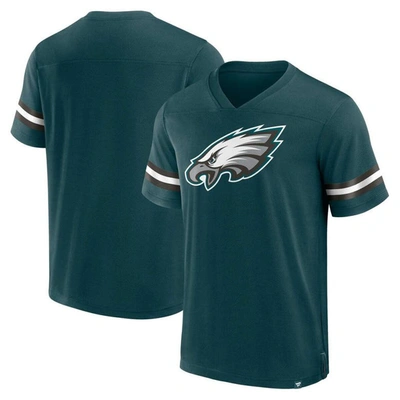 Fanatics Branded  Midnight Green Philadelphia Eagles Jersey Tackle V-neck T-shirt
