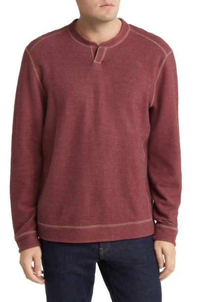 Tommy Bahama Fliprider Abaco Reversible Cotton Sweatshirt In Chocolate Spice