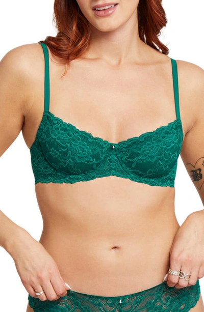 Montelle Intimates Flirt Lace Underwire Demi Bra In Jade