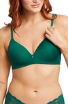 Montelle Intimates Wireless Convertible T-shirt Bra In Jade