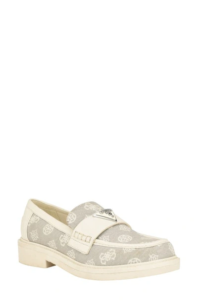 Guess Shatha Loafer In Taupe Logo Multi- Textile,manmade