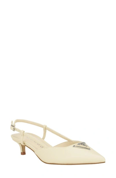 Guess Jesson Slingback Pointed Toe Pump In Ivory