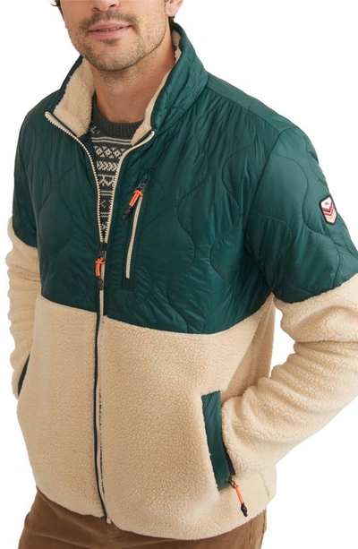 Marine Layer Archive Bariloche Mix Media Water Resistant Jacket In Green