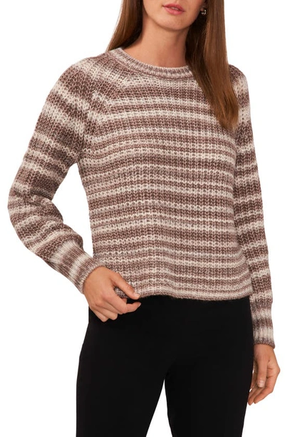 Halogen Metallic Stripe Sweater In Taupe