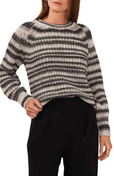 Halogen Metallic Stripe Sweater In Rich Black