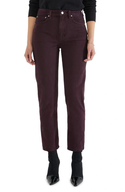 Etica Finn Slim Straight Ankle Jeans In Red