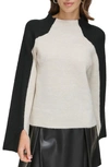 Dkny Colorblock Sweater In Light City Khaki/ Black
