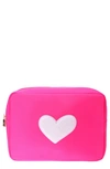 Bloc Bags Xl Heart Cosmetics Bag In Hot Pink