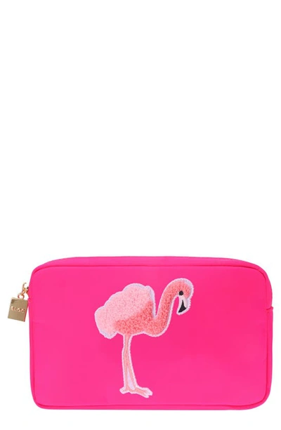 Bloc Bags Medium Flamingo Cosmetic Bag In Hot Pink