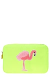 Bloc Bags Medium Flamingo Cosmetic Bag In Neon Yellow
