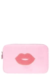 Bloc Bags Medium Kiss Cosmetic Bag In Baby Pink