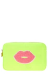 Bloc Bags Medium Kiss Cosmetic Bag In Neon Yellow