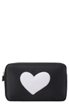 Bloc Bags Medium Heart Cosmetic Bag In Black/ White