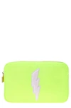 Bloc Bags Medium Lightening Bolt Cosmetics Bag In Neon Yellow