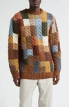 Beams Wool Crewneck Sweater In Cable 92