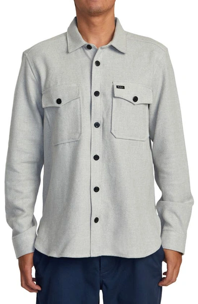 Rvca Check Flannel Button-up Shirt In Grey Marle