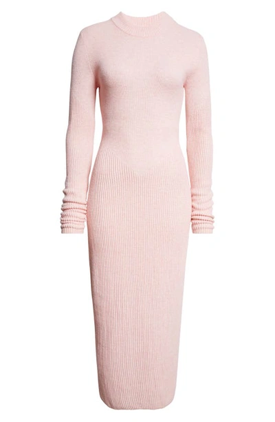 staud pink sweater dress Staud - Shoko Colorblock Sweater Dress in Fuschia Bordeaux